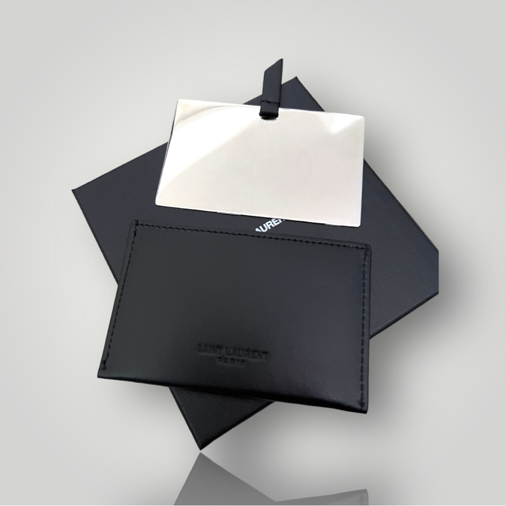 Saint Laurent Chrome Compact Mirror & Case